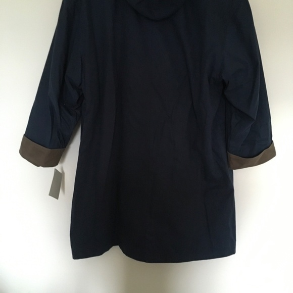 NWT Towne by London Fog Navy Blue Trench Coat, Coat Removable Liner Womens Sz L - Picture 13 of 16